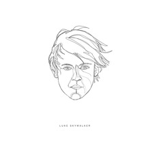 Portret Luke Skywalker desenat cu linii