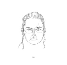 Ilustrație cu Rey, creată cu o singură linie