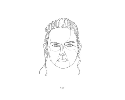 Ilustrație cu Rey, creată cu o singură linie