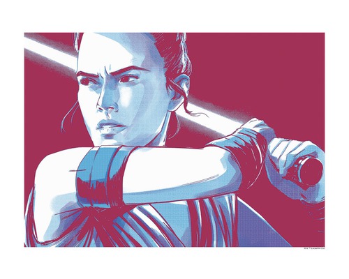 Ilustrație cu Rey cu sabie laser