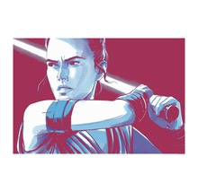 Ilustrație cu Rey cu sabie laser
