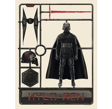 Set de construcție Kylo Ren cu figurină, cască, navă spațială și sabie laser