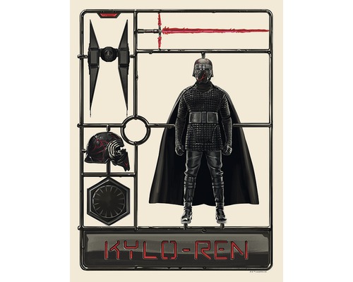 Set de construcție Kylo Ren cu figurină, cască, navă spațială și sabie laser