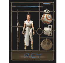 Set de construcție Star Wars Rey cu figurină, sabie laser și BB-8