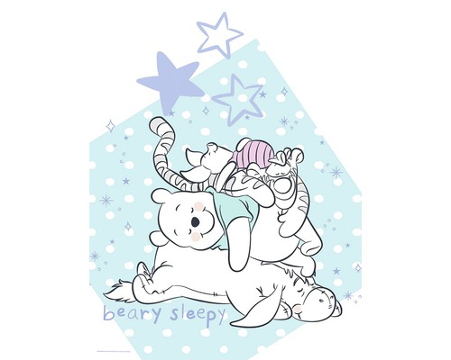 Ilustrație cu Winnie Ursuful, Purceluș, Tigger și Igor dormind unul peste altul
