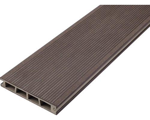 Profil terasă maro WPC 25x150x4000 mm Decking din material compozit lemn-polimer cu suprafață canelată