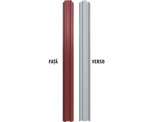 Stâlp de gard din metal, față și spate