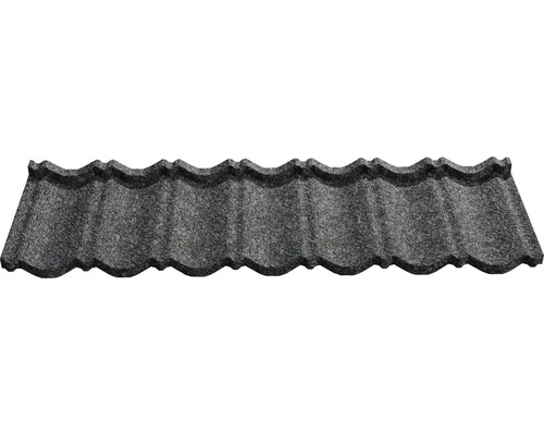 Țiglă metalică Novatik Natura Classic 1340x415 mm Dark Moon Țiglă de acoperiș gri cu formă ondulată