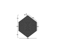 Ilustrație a unei plăci hexagonale cu dimensiuni.