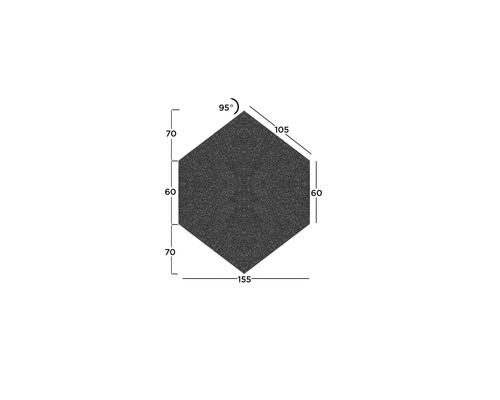Ilustrație a unei plăci hexagonale cu dimensiuni.