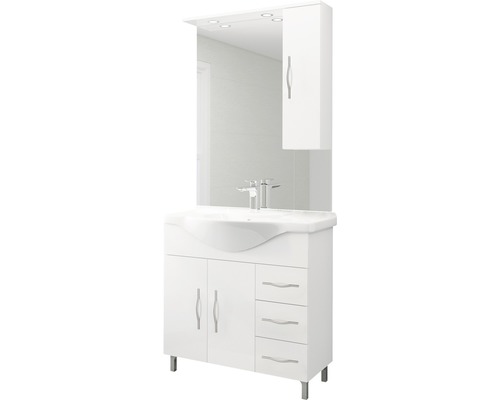 Set mobilier baie pe pardoseală Savinidue Simona 85 cm PAL alb buc
