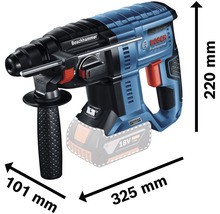 Ciocan rotopercutor Bosch cu dimensiunile 325 mm x 101 mm x 220 mm