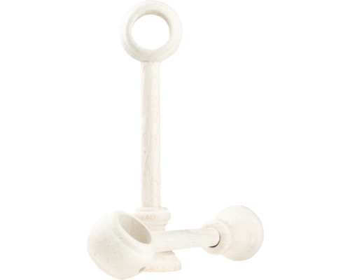 Doi suporti de bara de perdea din lemn alb