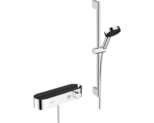 Set duș cu termostat hansgrohe Pulsify Select S 105 3jet Relaxation, bară duș 60 cm, crom Set duș cu termostat hansgrohe Pulsify Select S 105 3jet Relaxation, bară duș 60 cm, crom