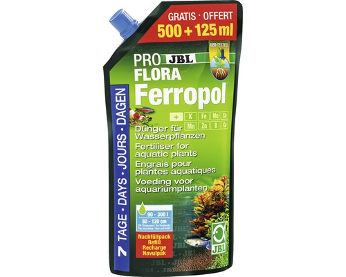 Fertilizant lichid rezervă JBL Proflora Ferropol 500+125 ml JBL ProFlora Ferropol reîncărcare pentru plante acvatice