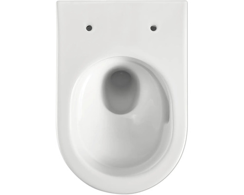 Vas WC suspendat cu spălare profundă din ceramică sanitară, vedere de sus