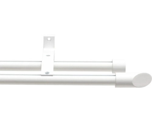 Bară dublă pentru perdele cu suport pentru fixarea perdelelor