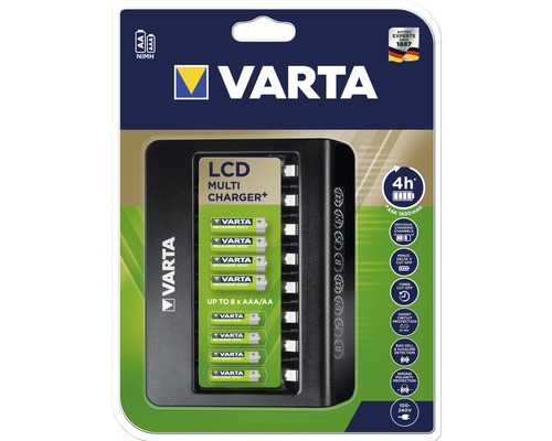 Încărcător acumulatori Varta LCD pentru 8x AA sau AAA, cu procesor încorporat-0