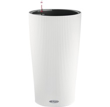 Jardiniere înaltă albă cu sistem de irigare