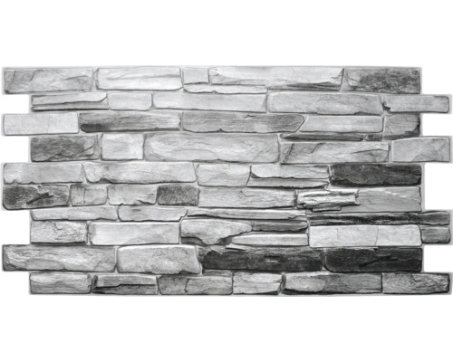 Panou decorativ PVC Silver Slate 98x49,8 cm Panou de perete cu aspect de piatră pentru design interior