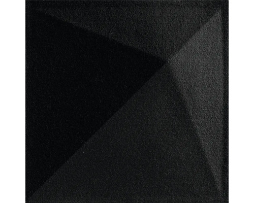 Panou decorativ pâslă 3D-Felt Diamond negru 40x40 cm Absorbant fonic cu model piramidal