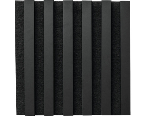 Panou lamele MDF suport pâslă negru 30x30 cm Panou acustic cu dungi verticale pentru decorarea peretelui