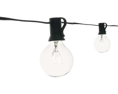 Șir de lumini cu becuri clare pentru exterior