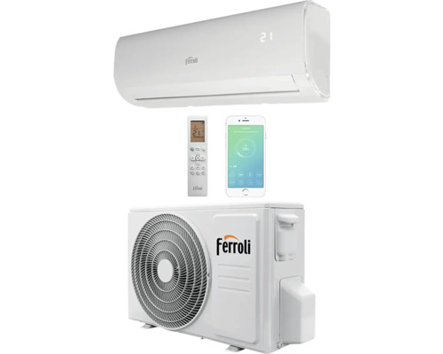 Aparat de aer condiționat Monosplit Ferroli Giada S WiFi Smart, 12000 BTU, alb, fără kit de instalare Aparat de aer condiționat Monosplit Ferroli Giada S WiFi Smart, 12000 BTU, alb, fără kit de instalare