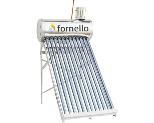 Panou solar nepresurizat pentru producere apă caldă Fornello, cu rezervor inox 100 l, 12 tuburi vidate