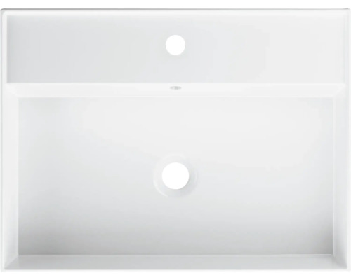 Chiuvetă din ceramică sanitară cu orificiu pentru robinet și preaplin
