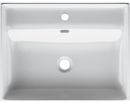 Vedere de sus a unei chiuvete ceramice albe