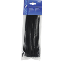 Pachet de legături de cabluri negre, 2,5 x 200 milimetri, 100 bucăți