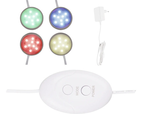 Set de lămpi LED de montat sub corp cu patru lămpi, sursă de alimentare și controler