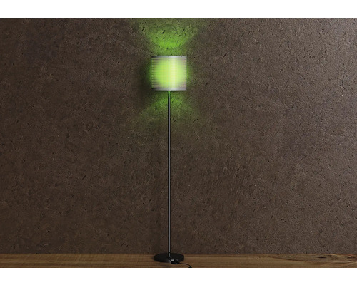 Lampă de podea cu abajur dreptunghiular și suport drept și subțire