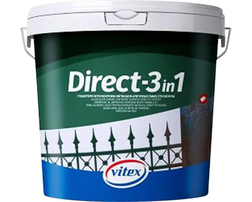 Vopsea anticorozivă lucioasă Vitex Direct 3 în 1 alb 2,5 l