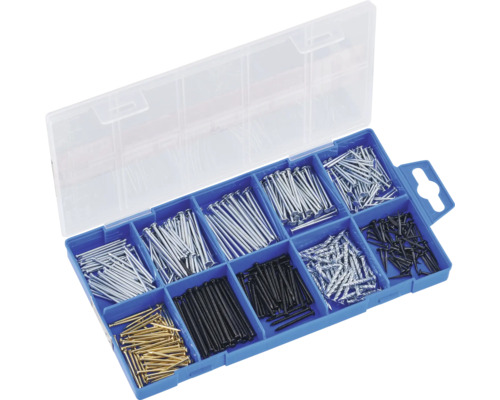 Cutie de sortiment cu diverse cuie