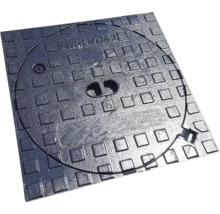 Capac de canalizare pătrat din fontă cu model pătrat