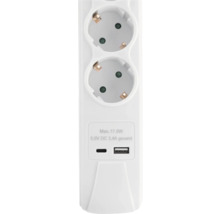 Prelungitor cu două prize și două porturi USB