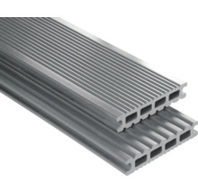 Două scânduri de terasă canelate din aluminiu stivuite