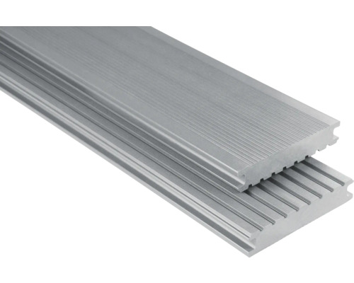 Profil terasă Konsta argintiu plin WPC 26x145x1000 mm