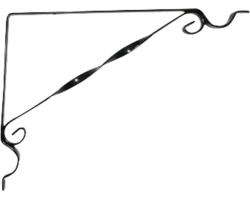 Consolă de perete metalică cu decor spiralat pentru rafturi