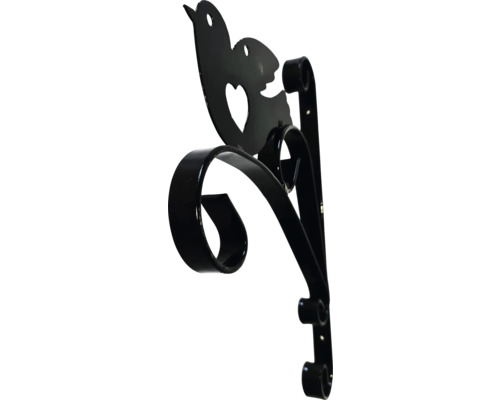 Suport de perete din metal cu motiv pasăre pentru jardiniere