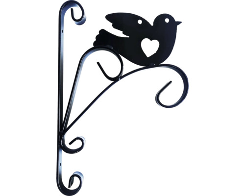 Suport de perete cu motiv de pasăre pentru fixarea jardinièrelor