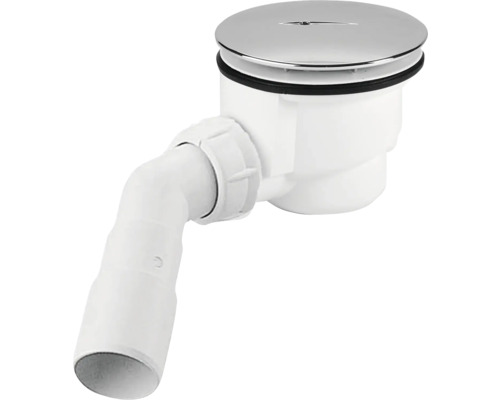 Sifon de duș cu capac cromat și scurgere laterală