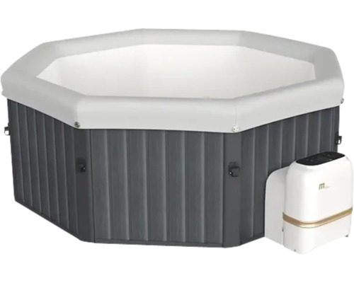 Cadă cu hidromasaj gonflabilă, gri, cu unitate de control