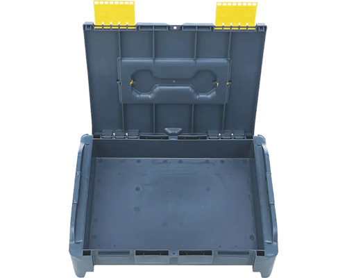 Cutie euro gri deschisă cu suporturi galbene pliabile pentru etichete