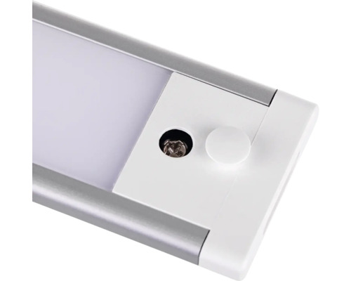 Vizualizare detaliată a unei lămpi LED sub montată cu șurub și întrerupător