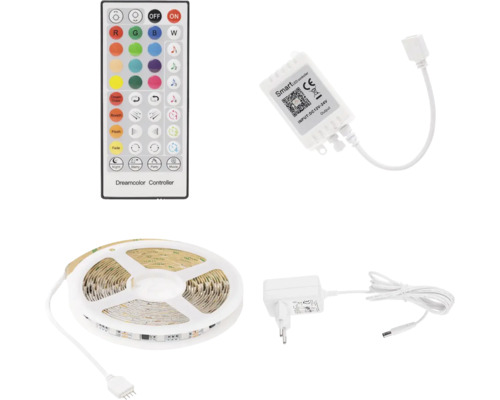 Set bandă LED cu telecomandă, controler și sursă de alimentare