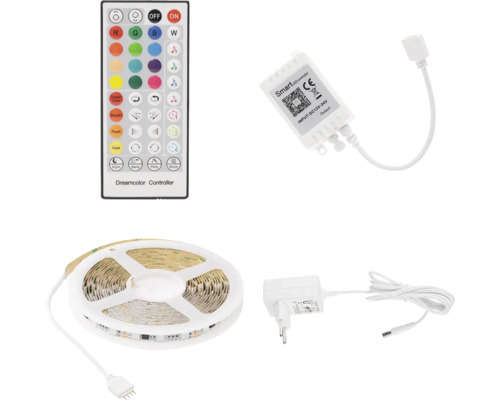 Set bandă LED cu telecomandă, controler și sursă de alimentare