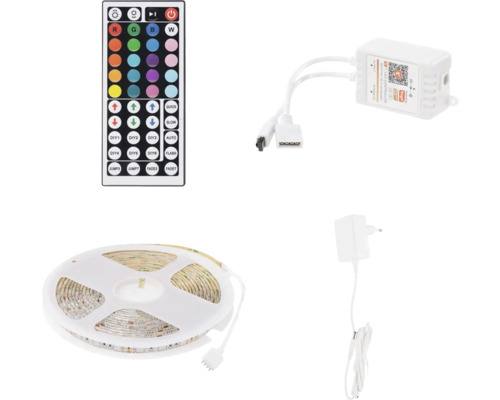 Set bandă LED cu telecomandă, unitate de control și sursă de alimentare